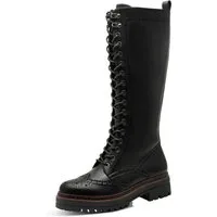 Tamaris Schnürstiefel, Blockabsatz, Langschaftstiefel mit trendiger Lyrolochung