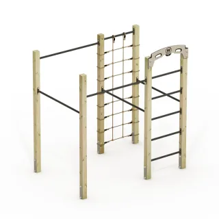 Outdoor Fitnessgerät FIT Base 625 - Garten Sportstation mit Klimmzugstange & Sprossenwand - Massivholz Trainingsstation für das eigene Training - Wickey