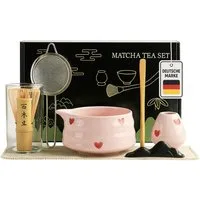 Roxlin Teeservice Roxlin Matcha Set (7-teilig) Keramik, Bambus-Besen, Schale & Zubehör