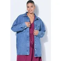 Studio Untold Hemdbluse Jeanshemd Oversize Shape Zier-Ösen