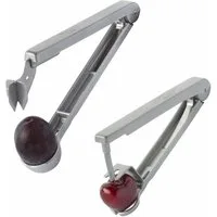 WESTMARK Entsteiner Set: 1 Kirschenentkerner & 1 Pflaumenentsteine, Aluminium, Edelstahl, praktisches Set, für küchenfertig entsteinte Früchte