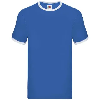 Fruit of the Loom - "Ringer" T-Shirt für Herren (Königsblau/Weiß)
