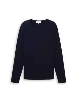Denim Tom Tailor - Strickpullover aus Baumwolle sky captain blue - Gr. - L