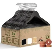 Blumtal Kleiderbügel Rutschfest aus Holz mit Rockkerbe und Hosensteg, (20-tlg), 360° drehbar