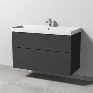 Sanipa 3way Waschtischunterbau zu Villeroy & Boch Avento Waschtisch mit 2 Auszügen, Graphit-Matt SP6241B