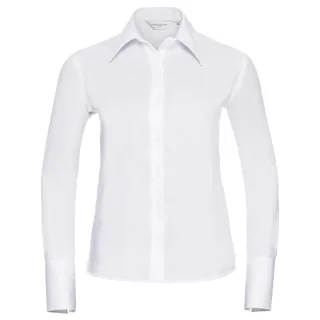 Russell Collection - "Ultimate" Hemd Bügelfrei für Damen Langärmlig (Weiß)