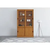 OTTO home Vitrine Schröder mit 2+2 Schiebetüren, aus massivem Kiefernholz, Breite 114 cm