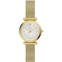 Fossil Quarzuhr Carlie ES5462, Armbanduhr, Damenuhr, Edelstahlarmband, analog