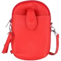 MIRROSI Handytasche Damen Kleine Umhängetasche aus Echtleder Made in Itlay (ca. 14x21x3cm), Mini Handytasche zum Umhängen, Handy Tasche