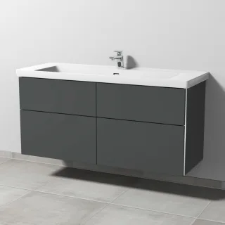 Sanipa 3way Waschtischunterbau zu Villeroy & Boch Subway 3.0 Waschtisch mit 4 Auszügen, Anthrazit-Ma BR85022