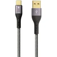 ProfiPatch ProfiPatch USB A auf USB C Kabel 60W QC 3A 1m grau Goldkontakt Textil USB-Kabel