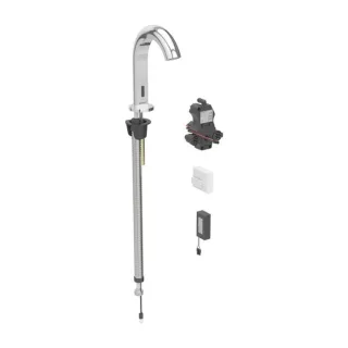 Geberit Piave Infrarot-Waschtischarmatur 116184211 Standmontage, Batteriebetrieb, UP-Funktionsbox, hochglanz-verchromt, mit Mischer