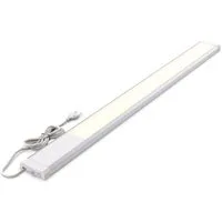 B.K.Licht LED Unterbauleuchte mit Schalter Lichtleiste 57x4,9 cm Küche 230V weiß-silber - BKL1167, LED fest integriert, 3000K - Warmweiß