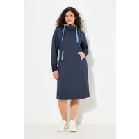 Ulla Popken Jerseykleid Sweatkleid Zierpaspeln Stehkragen Langarm Taschen