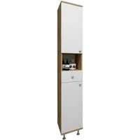 VCM Hochschrank Badschrank Nilosi H. 185 x B. 30 x T. 31 cm Holz Badezimmerschrank, Badmöbel, Badregal