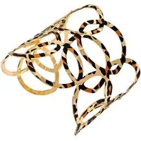 KARMA Armreif Damen Leo-Print 6 cm modernes Design Damenarmreif (Leopard Muster, 2-tlg., Damenschmuck Damenarmreif), modern elegant Geschenkidee