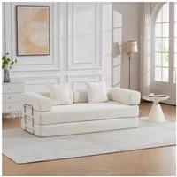 Sinaopus Schlafsofa Sofa mit Schlaffunktion, 2-Sitzer Schlafsofa aus Cord mit Kissen, Faltbares Sofa fürs Wohnzimmer mit weicher Schaumstoffpolsterung