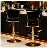 YVMOOEC Barhocker Barhocker höhenverstellbar mit Samtbezug und Rückenlehne (Set, 2 St., Ideal als Barstuhl für Küche, Bar und Caf), 360° drehbar mit Armlehnen, Fußstütze und ergonomischem Design