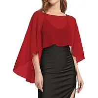 Zaewry Bolero Damen Chiffon Cape Schals für Hochzeitskleider Elegantes Bankett Capelets für Hochzeit Braut Abendkleid Brautkleid Sommer