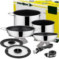 BRUNNER Topf-Set BRUNNER Camping Kochgeschirr Edelstahl ACADEMY NG Stapelbar, Leicht, (8-tlg)