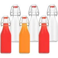 relaxdays Vorratsglas 6 Flaschen zum Befüllen Bügelverschluss, Glas, (6er Set), 250 ml