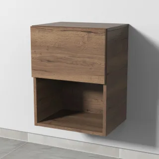 Sanipa 4balance Anbauschrank mit 1 Auszug und 1 offenem Fach, Eiche-Tabak, DL11050 DL11050