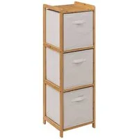 5five Simply Smart Badregal Bambusregal TIDY mit 3 Stoffkörben, hoch, H. 109,5 cm