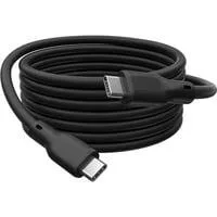 USB4 Gen 3x2 Silikon-Anschlusskabel USB-C > USB-C schwarz, 0,5 Meter, PD, Laden mit bis zu 240 Watt