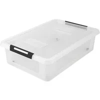 hrb Unterbettkommode transparente Aufbewahrungsbox Rollbar Unterbettbox mit Deckel Click (1 St)