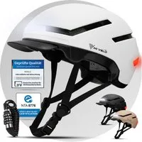 MIVELO Fahrradhelm NOVA - für Herren und Damen mit Licht vorne & hinten, NTA zertifiziert, 360° Beleuchtung, 24 Monate Crash-Ersatz-Garantie