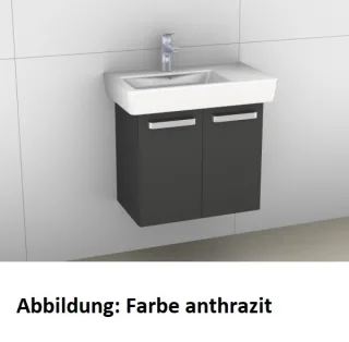 Artiqua 413 Waschtischunterschrank für Renova Compact 226165, 226265 Oxid Dunkelgrau quer, 413-WU2T- 413-WU2T-K120-7184-723