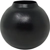 LaLe Living Dekovase Siyah aus Eisen in Schwarz matt, Ø15,5x14,5cm