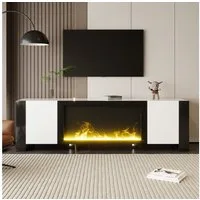 STILVORA Lowboard mit elektrischem Kamin Flammeneffekt,TV-Schrank TV-Regal mit Hochglanz (TV-Board,Wohnzimmermöbel, Hochglanz-TV-Ständer, Fernsehschrank, 1 St., Zwei Türen), Hochglanz (keine Heizfunktion)
