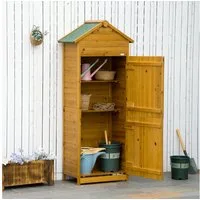 Outsunny Gerätehaus Gartenschrank Holz, Geräteschuppen wetterfest, mit Doppeltür, BxT: 79x49 cm, (Gartenschrank, 1 St., Geräteschrank), für Garten, Naturholz