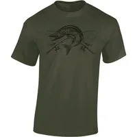 Baddery Print-Shirt Angel T-Shirt: "The Reel Catch" - Angler Geschenke, hochwertiger Siebdruck, aus Baumwolle