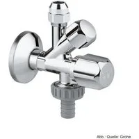 Grohe Badarmatur GROHE Kombi-Eckventil Wandrosette 1/2x3/8x3/4'' mit Schlauchanschluss