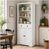 HTI-Living Hochschrank Buffetschrank Thekla Landhausstil Weiß (Stück, 1-St., 1 Küchenschrank)
