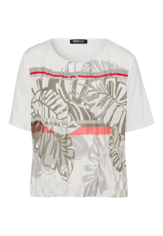 FRANK WALDER - Blusenshirt FLOWER HARMONY mit Printmotiv salbei/silber/cherry - Gr. - 42