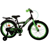 Volare Kinderfahrrad 18 ZOLL Kinder Jungen Fahrrad Kinderfahrrad Bike Rad TB Grün 21794, Rücktriit, Gepäckträger, Seitenständer, Stützräder