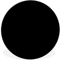MuchoWow Gemälde Schwarz - Einfarbig, Fotodruck (1 St), Kreis Wanddekoration, Rundes Wandbild, 30x30 cm