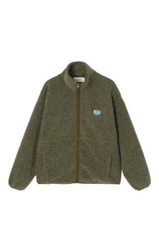 American Vintage - Fleecejacke mit Stehkragen grün - Gr. - L