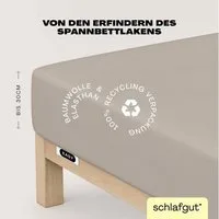 Schlafgut Spannbettlaken EASY JERSEY ELASTHAN Bettlaken, 170 g/m², 95% Baumwolle, 5% Elasthan, Jersey, Gummizug: rundum, (1 Stück), Spannbettlaken bis 30 cm Höhe, bügelfrei, pflegeleicht, perfekter Sitz