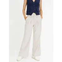 bonprix Stoffhose aus Polyester und Elasthan, hohes Bunddesign, Slim Fit Passform