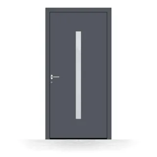 Haustür Aluminium, Basic Göppingen, Anthrazitgrau Feinstruktur, 700 x 1700 mm, DIN links innen öffnend, individuell konfigurieren