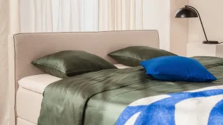 BRUNO Boxspringbett Premium 200x200cm in Beige | Matratzen-Härtegrad: Links H2 / Rechts H3 | mehrfach ausgezeichnet in Design & Qualität