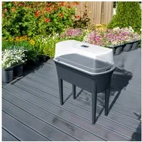Prosperplast Gewächshaus Anzucht-Hochbeet mit Abdeckung aus Kunststoff – ca. 78 × 38 × 82 cm