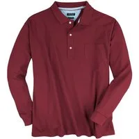redfield Langarm-Poloshirt Redfield Übergrößen Langarm-Poloshirt weinrot Harry