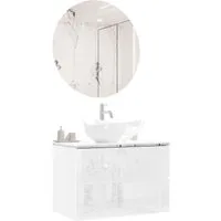 Lookway Badmöbel-Set AURORA SILVER Badezimmerschrank mit praktische Schubladen, 80x55x45 cm