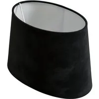 B&S Lampenschirm Lampenschirm oval Velvet schwarz B:20,5x12/T:17x10/H:14cm, Jinming