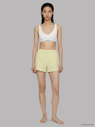 CK GRAPHIC POPLIN TRACK SHORT SERA STRIPE PEAR SORBET - Gr. - L